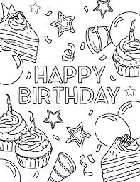 Happy birthday coloring pages are a fun, easy and free way to tell someone that you're glad they were born. Free Printable Happy Birthday Coloring Page Download It At Https Musepr Happy Birthday Coloring Pages Happy Birthday Cards Printable Birthday Coloring Pages