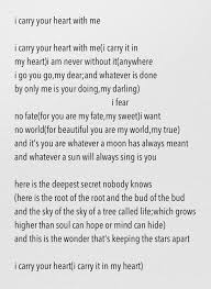 I Carry Your Heart With Me E E Cummings Inspirational Words Cummins Quotes Poetry Words