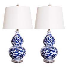 Charlton Home Rippeon 27 Table Lamp Set Wayfair Blue And White Lamp Blue And White Living Room Blue White Decor