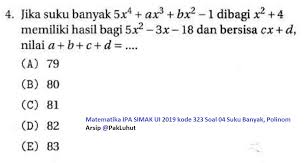Prediksi soal skd 2021 dan pembahasan. Belajar Bersama Pak Luhut On Twitter Matematika Ipa Simak Ui 2019 Kode 323 Soal 04 Polinom Waktu Yg Tersedia Saat Ujian Sangatlah Terbatas Karena Itu Perlu Langkah Efektif Dalam Menyelesaikan Masalah Dalam