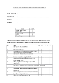 Jika ini kurang cocok silahkan. Doc Borang Penilaian Keberkesanan Kem Kepimpinan Shahrul Nizam Academia Edu