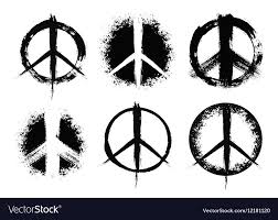 Black And White Peace Sign Pacifist Peace Symbols Set Hand Drawn Signs Grunge Brush Strokes Design Elements Black White Hippie Signs In 2020 Peace Tattoos Peace Sign Tattoos How To Draw Hands