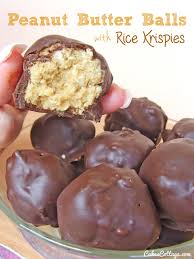Peanut Butter Balls With Rice Krispies Cakescottage Recipe Desserts Dessert Recipes Yummy Sweets