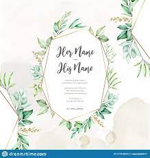 Beautiful Floral And Leaves Wedding Invitation Template Stock Vector Illustration Of Greeting Garden 177319216