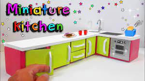 Diy Miniature Kitchen Room For Dollhouse How To Make A Miniature Kitchen With Full Furniture Youtube Diy Doll Kitchen Diy Dollhouse Barbie Kitchen