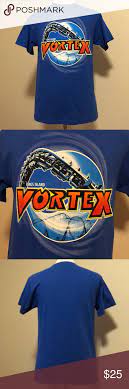 Vintage King S Island Vortex Rollercoaster T Shirt Gently Used And In Very Good Condition Front Screen Print Only Measurement Clothes Design Shirts Mens Tops