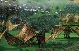the origami inspired folding bamboo house bamboo architecture eco architecture shelter design