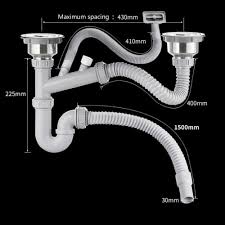 kitchen double sink drain kit waste