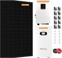 Kit completo de sistema solar híbrido de 16KWH 10KW, 10 paneles solares de  550 W (5500 W) + 1 juego de inversor de fase dividida de 48 V 10 KW con ...