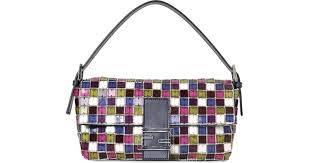 Fendi Mirror Embroidered Baguette Bag Lyst