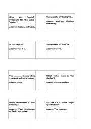 Fun trivia questions and answers. English Worksheets Trivia Questions English