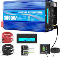 3000 Watt Pure Sine Wave Power Inverter ETL UL458 listed 12 V to 110/120  Vac 4 Outlets plus a 40 Amps Hardwire Terminal for RVs, Solar system Home  ...