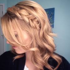 For this option, hair is braided down onto your head with the hair twisting outward so that the braids you form are raised and closely attached to your head. Beautiful Braided Headband Hair Down Curled Lexie Hair And Make Up