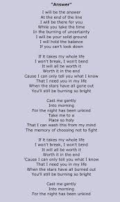 Answer Sarah Mclachlan Afterglow Music Quotes Lyrics Linger Lyrics Powerful Words