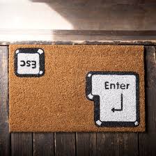 Made of coir with pvc backing. Doormat Enter Esc 24h Delivery Getdigital