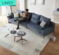 Linsy Luxurious Beautiful Modern blue White Fabric Sofas S131