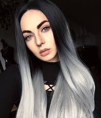 Futura Silver Gray With Dark Roots Long Synthetic Lace Front Wig Hair Styles Faded Hair Ombre Hair Color