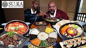 تحدي الاكل الكوري لي اول مره في مطعم سورا Korean Food Challenge Youtube