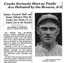 Earle Combs came up in '25, and after two years in the Minors so did Lou  Gehrig, who replaced Pipp after Wally was beaned by Charlie Caldwell during  practice. Little by little,