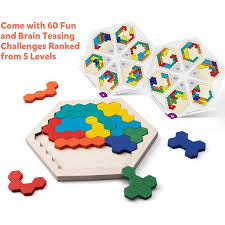 Do you accept the bet now? Shopslong Wooden Hexagon Puzzle Games Geometry Logic Iq Game Stem Montessori Educational Learning Puzzles For Kids Ages 3 5 Walmart Com Walmart Com