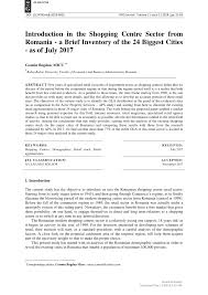 Cel mai mare furnizor de energie din romania a inchiriat un spatiu de 430 mp in imobilul office finalizat in decembrie 2017, langa iulius mall timisoara. Pdf Introduction In The Shopping Centre Sector From Romania A Brief Inventory Of The 24 Biggest Cities As Of July 2017