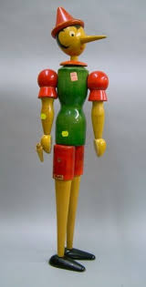 Ma Gi Painted Turned Wooden Jointed Pinocchio Figure Milan Italy Ht 34 1 2 In Woodturning Art Pinocchio Wood Turning