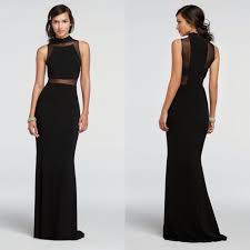 David S Bridal Prom Dress Black With Sheer Illusion Details David Bridal Prom Dress Davids Bridal Prom Dresses