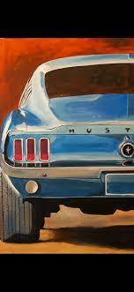 Painting Acrylics Ford Mustang Car Painting Mustang Art Fine Art Painting Acrylic