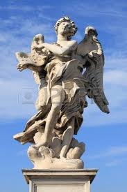 Vintage Image Of An Angel Statue In Saint Angel Bridge Rome Angel Statues Sculpture Bernini Sculpture Baroque Sculpture