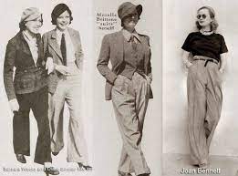 Per ricreare il look anni 30, in vista di una festa a tema, dovremo quindi prendere ispirazione da questi due modelli di donne. Moda Anni Trenta I Pantaloni Di Marlene Dietrich Vintaged Pantsuits For Women 1920s Fashion Women 1930s Fashion