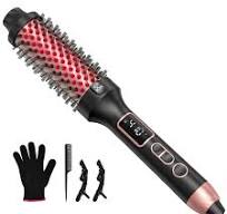 Infrared Thermal Brush for Blowout Look, 1.5 Inch Ionic Thermal Round Brush  Makes Hair Smoother Get Natural Curls, Dual Voltage, Easy to Use, Gifts ...