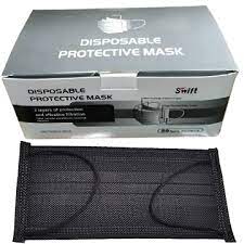 Swift mask company sells certified n95 style medical masks, pleated surgical masks and face masks to help prevent the spread of coronvirus. Black Disposable 3 Layer Protective Face Mask 50pcs Box An Fma Uae Clean