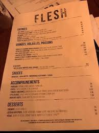 Fabrication européenne artisanale et responsable. Menu Picture Of Flesh Restaurant Canal Saint Martin Paris Tripadvisor