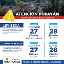 Como el toque de queda comienza a las 21:00 horas, los principales servicios de transporte de la región metropolitana, transantiago y metro , también adaptaron sus horarios para permitir el traslado de millones de santiaguinos. Popayan Se Decreta Ley Seca Y Toque De Queda Para El Domingo 27 De Diciembre