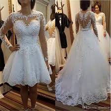 Entdecken sie ihren look bei c&a. Grosshandel Jewel Hals 2 In 1 Romantische Hochzeitskleid Perlen Lange Armel Hochzeitskleider Sexy Durchsicht Durch Back China Brautkleider Von Saruidress 140 41 Auf De Dhgate Com Dhgate