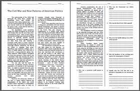 civil war and new patterns of american politics reading with questions student handouts