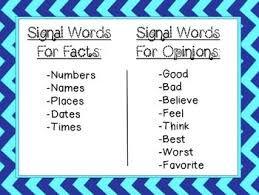 At the end of the lesson, the students should be able to: Fact And Opinion Signal Words By Sophia Stamas Tpt