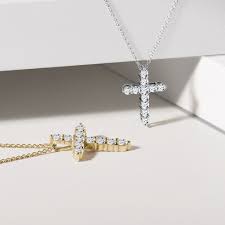 Na hoku 14k yellow gold diamond dolphin ocean animal pendant. Diamond Cross Pendant In White Gold Klenota