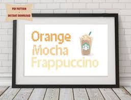 Zoolander Orange Mocha Frappuccino Blue Steel Starbucks Ben Etsy Orange Mocha Frappuccino Frappuccino Cross Stitch Patterns