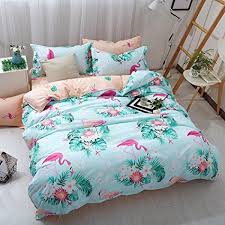 Bettwasche Set Flamingo Muster Polyester Baumwolle Bettbezug Set Einzelbett Doppelbett King Size Grun 135x200cm Bed Sets Capa De Edredom Conjunto Para Cama