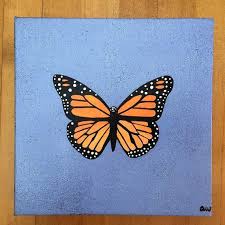 Monarch Butterfly Painting On Gallery Wrapped Canvas 8x8 Etsy In 2020 Butterfly Painting Butterfly Art Painting Mini Canvas Art