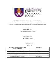 Che salleh, radiah othman (2009). Final Project Acc406 Pdf Faculty Of Business And Management Fbm Acc406 U2013 Intermediate Financial Accounting And Reporting Final Project U201caccounting Course Hero