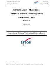Ctfl Sample Exam Paper V2018 Pdf Sample Exam A Istqb Foundation Level 2018 Syllabus Released Version 2018 International Software Testing Course Hero