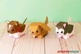 Turn your piece of white paper landscape or horizontally and cut it in half. Make Paper Dog Puppy Boxes So Adorable Jennifer Maker