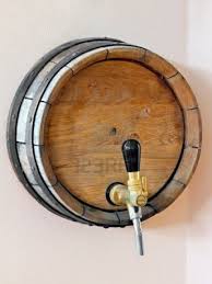 Wooden Barrel With A Tap In The Wall Of Wine Barrel Wall Wooden Barrel Wine Barrel Furniture