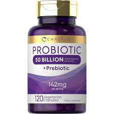 Probiotics 50 Billion CFUs | 120 Capsules | with Prebiotics | by Carlyle -  Walmart.com