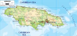 Physical Map Of Jamaica Ezilon Maps