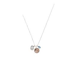 Finechain necklace featuring an engraved star sign pendant. Swarovski Zodiac Pendant Cancer Necklace Aqua Necklace In Metallic Lyst
