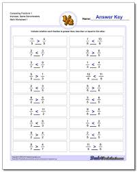 The Worksheets On This Page Provide Exercises That Compare Fractions And Find Common Denominators So That Tw Fractions Worksheets Comparing Fractions Fractions