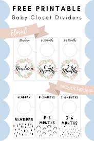 Free Printable Baby Closet Dividers Preemie To 24 Months 2 Styles Cassie Scroggins Baby Closet Dividers Baby Closet Baby Clothes Organization